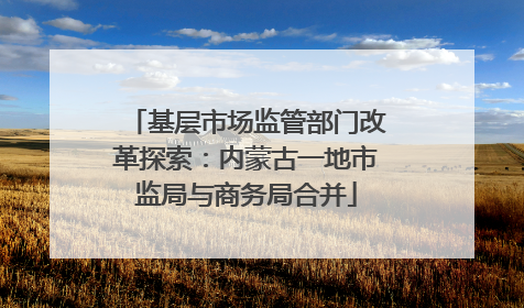 基层市场监管部门改革探索：内蒙古一地市监局与商务局合并