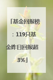基金回报榜：119只基金昨日回报超3%
