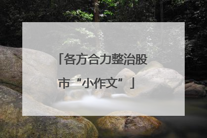 各方合力整治股市“小作文”