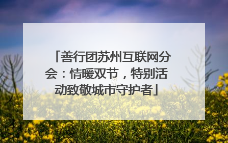 善行团苏州互联网分会：情暖双节，特别活动致敬城市守护者
