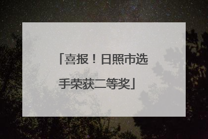 喜报！日照市选手荣获二等奖