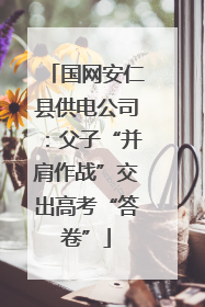 国网安仁县供电公司：父子“并肩作战”交出高考“答卷”