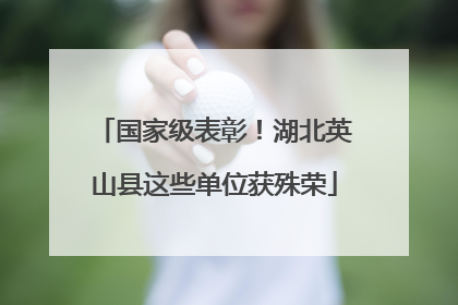 国家级表彰！湖北英山县这些单位获殊荣