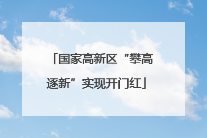 国家高新区“攀高逐新”实现开门红
