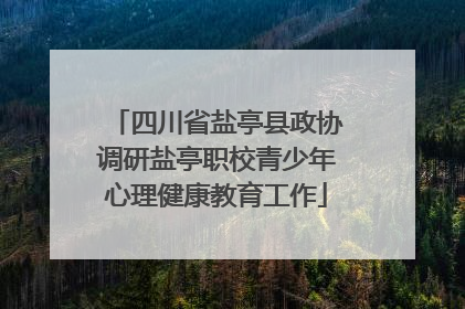 四川省盐亭县政协调研盐亭职校青少年心理健康教育工作