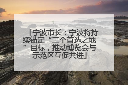 宁波市长：宁波将持续锚定“三个首选之地”目标，推动博览会与示范区互促共进