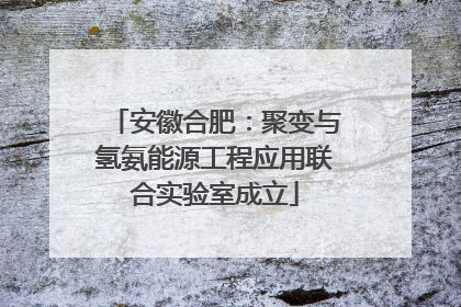 安徽合肥：聚变与氢氨能源工程应用联合实验室成立