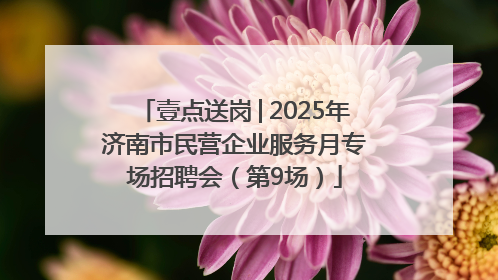 壹点送岗│2025年济南市民营企业服务月专场招聘会（第9场）