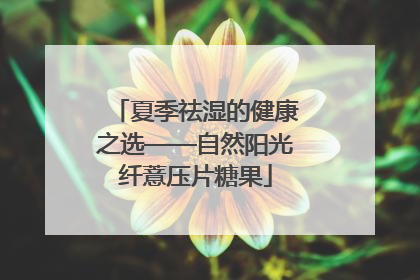 夏季祛湿的健康之选——自然阳光纤薏压片糖果