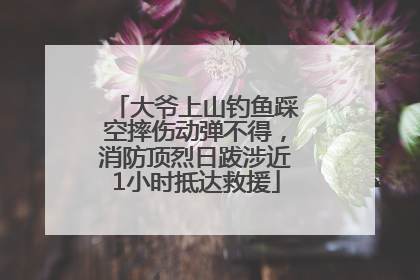 大爷上山钓鱼踩空摔伤动弹不得，消防顶烈日跋涉近1小时抵达救援