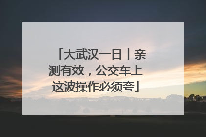 大武汉一日丨亲测有效，公交车上这波操作必须夸