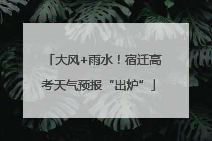 大风+雨水！宿迁高考天气预报“出炉”