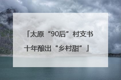 太原“90后”村支书十年酿出“乡村甜”
