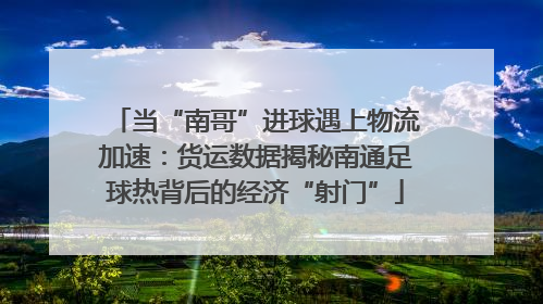 当“南哥”进球遇上物流加速：货运数据揭秘南通足球热背后的经济“射门”