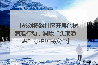 彭刘杨路社区开展危树清理行动，消除“头顶隐患”守护居民安全