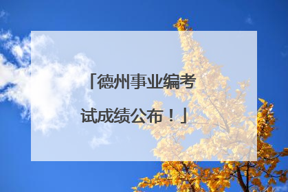 德州事业编考试成绩公布！