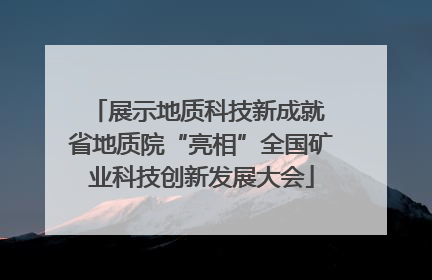 展示地质科技新成就 省地质院“亮相”全国矿业科技创新发展大会