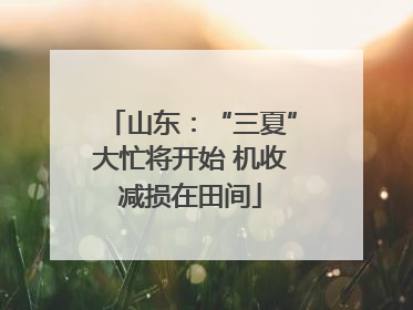 山东：“三夏”大忙将开始 机收减损在田间