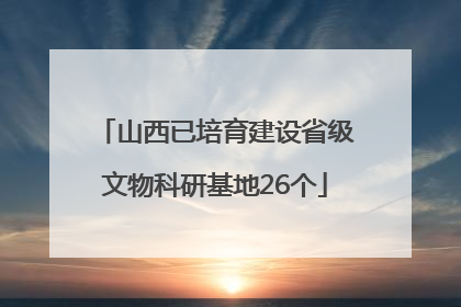 山西已培育建设省级文物科研基地26个