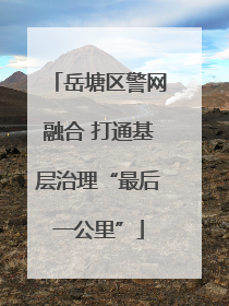 岳塘区警网融合 打通基层治理“最后一公里”