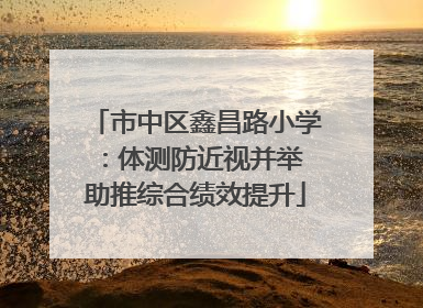 市中区鑫昌路小学：体测防近视并举 助推综合绩效提升