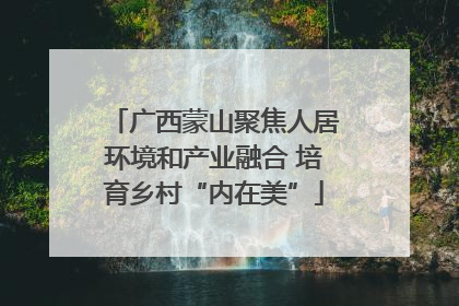 广西蒙山聚焦人居环境和产业融合 培育乡村“内在美”