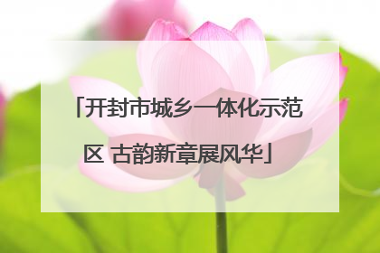开封市城乡一体化示范区 古韵新章展风华