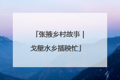 张掖乡村故事｜戈壁水乡插秧忙