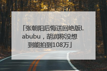 张朝阳后悔送回绝版Labubu，胡润称没想到能拍到108万