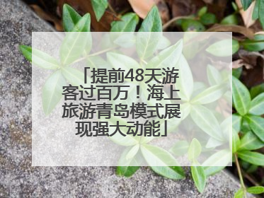 提前48天游客过百万！海上旅游青岛模式展现强大动能