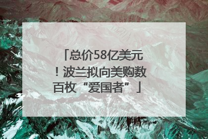 总价58亿美元！波兰拟向美购数百枚“爱国者”