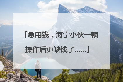 急用钱，海宁小伙一顿操作后更缺钱了……