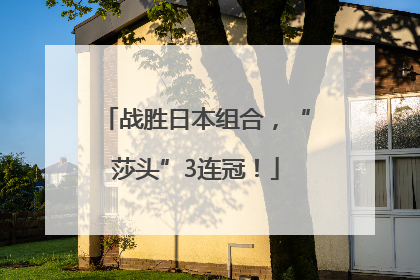 战胜日本组合，“莎头”3连冠！