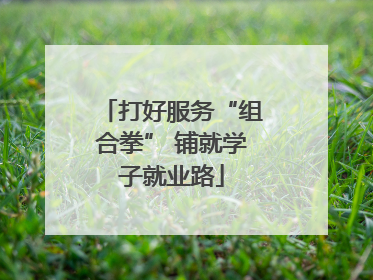 打好服务“组合拳” 铺就学子就业路
