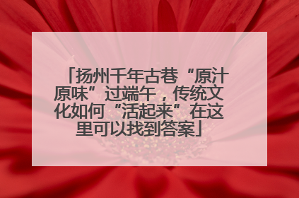 扬州千年古巷“原汁原味”过端午，传统文化如何“活起来”在这里可以找到答案