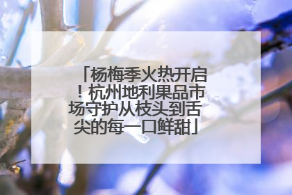 杨梅季火热开启！杭州地利果品市场守护从枝头到舌尖的每一口鲜甜