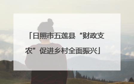 日照市五莲县“财政支农”促进乡村全面振兴
