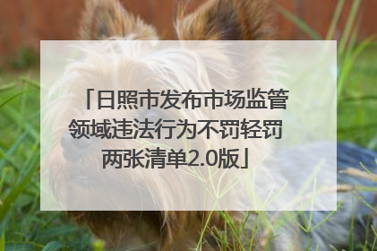 日照市发布市场监管领域违法行为不罚轻罚两张清单2.0版