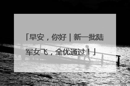 早安，你好｜新一批陆军女飞，全优通过！