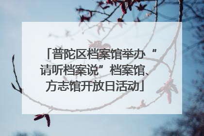 普陀区档案馆举办“请听档案说”档案馆、方志馆开放日活动