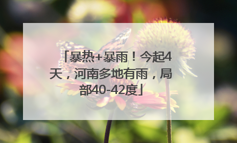 暴热+暴雨！今起4天，河南多地有雨，局部40-42度
