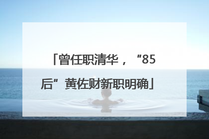 曾任职清华，“85后”黄佐财新职明确