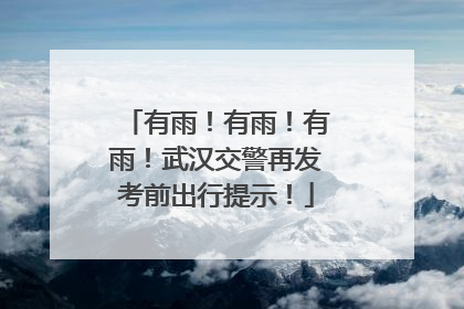 有雨！有雨！有雨！武汉交警再发考前出行提示！