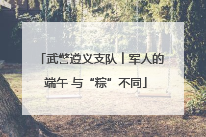武警遵义支队︱军人的端午 与“粽”不同