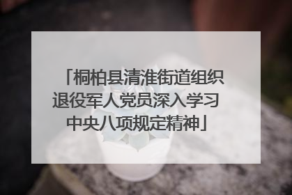 桐柏县清淮街道组织退役军人党员深入学习中央八项规定精神