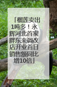 榴莲卖出1吨多！永辉河北首家胖东来调改店开业首日销售额同比增10倍