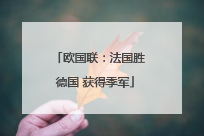 欧国联：法国胜德国 获得季军