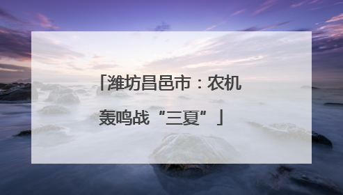 潍坊昌邑市：农机轰鸣战“三夏”