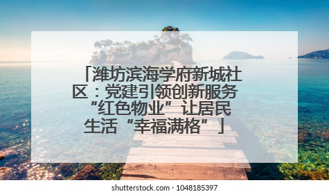 潍坊滨海学府新城社区：党建引领创新服务 “红色物业”让居民生活“幸福满格”