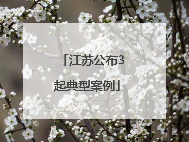 江苏公布3起典型案例